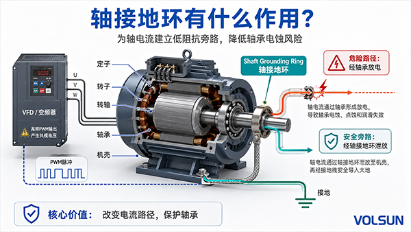 导电环是什么?一文看懂电机轴电流与轴承电蚀防护 导电环是什么?一文看懂电机轴电流与轴承电蚀防护